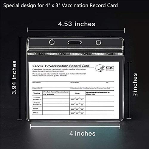 Waterproof CDC Vaccination Card Protector - 5 PCS with Lanyards for Travel & Events