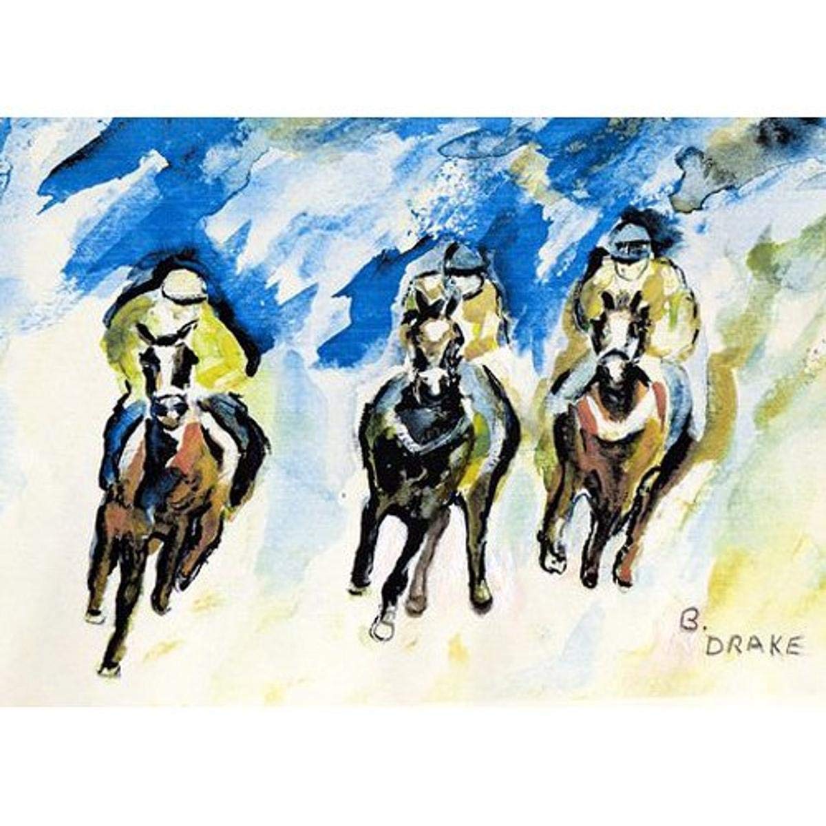 Betsy Drake 3-Race Placemat Set of 4 - Non-Slip Table Mats for Dining, Kitchen, and Restaurant Use