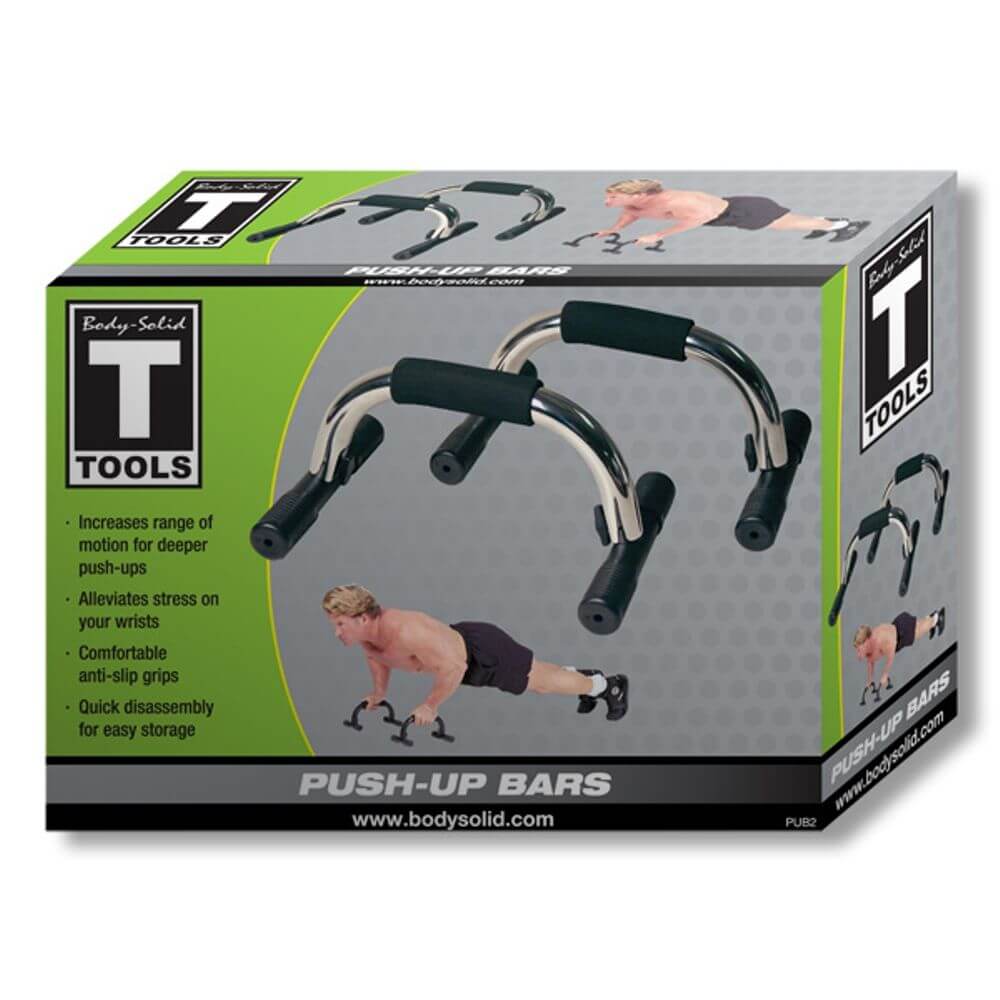 Body Solid Tools Push Up Bars PUB2 - Adjustable Push Up Handles for Home Gym & Workout - Perfect for Strength Training, Chest Exercises & Fitness Routines