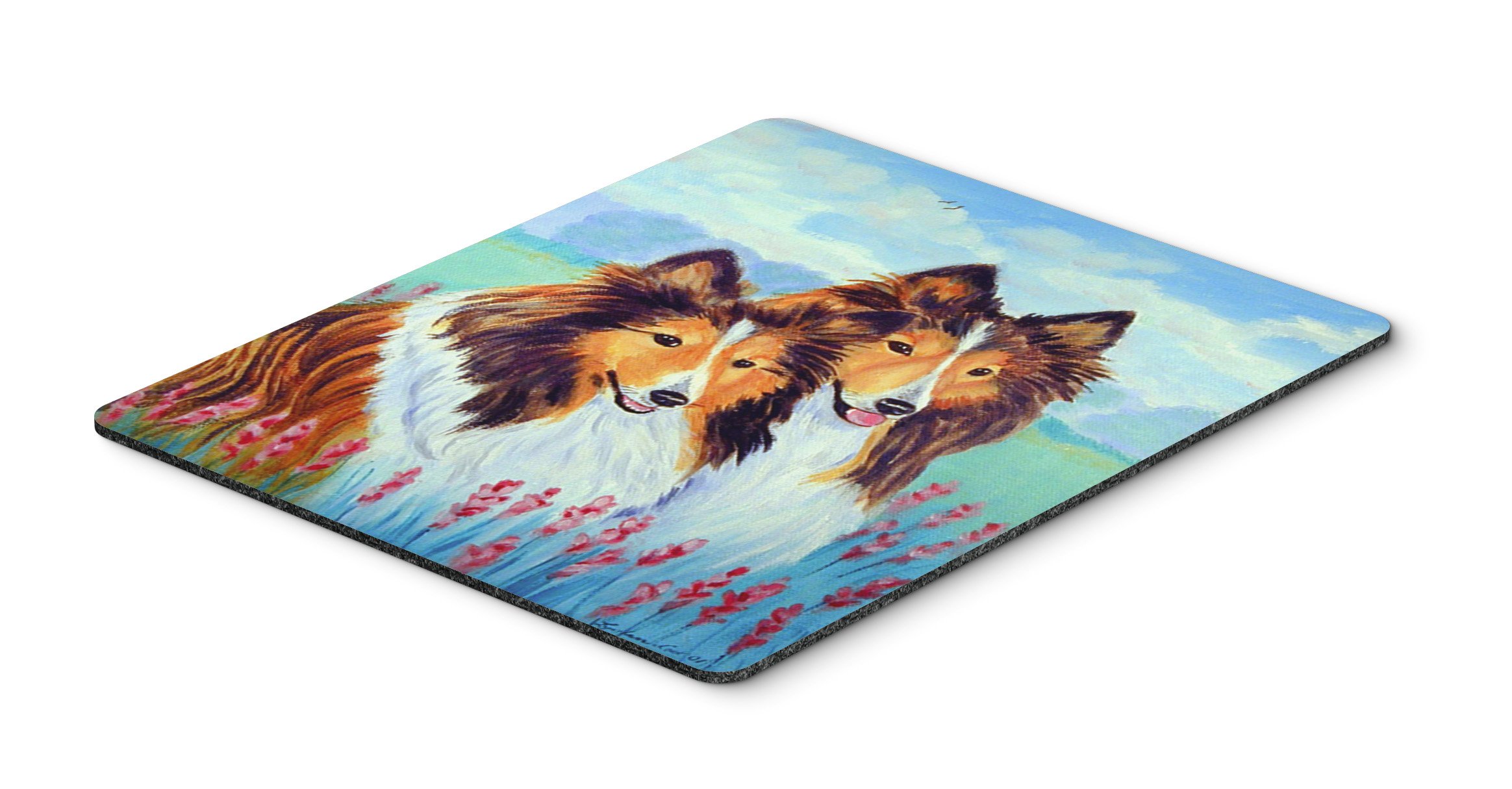 Caroline's Treasures 7086MP Sable Shelties Double Trouble Mouse Pad - Large Washable Non-Slip Desk Mat for Home Office, Gaming & Work | Perfect for Computers, Laptops & as Hot Pad/Trivet | Cute Dog Design Home Decor