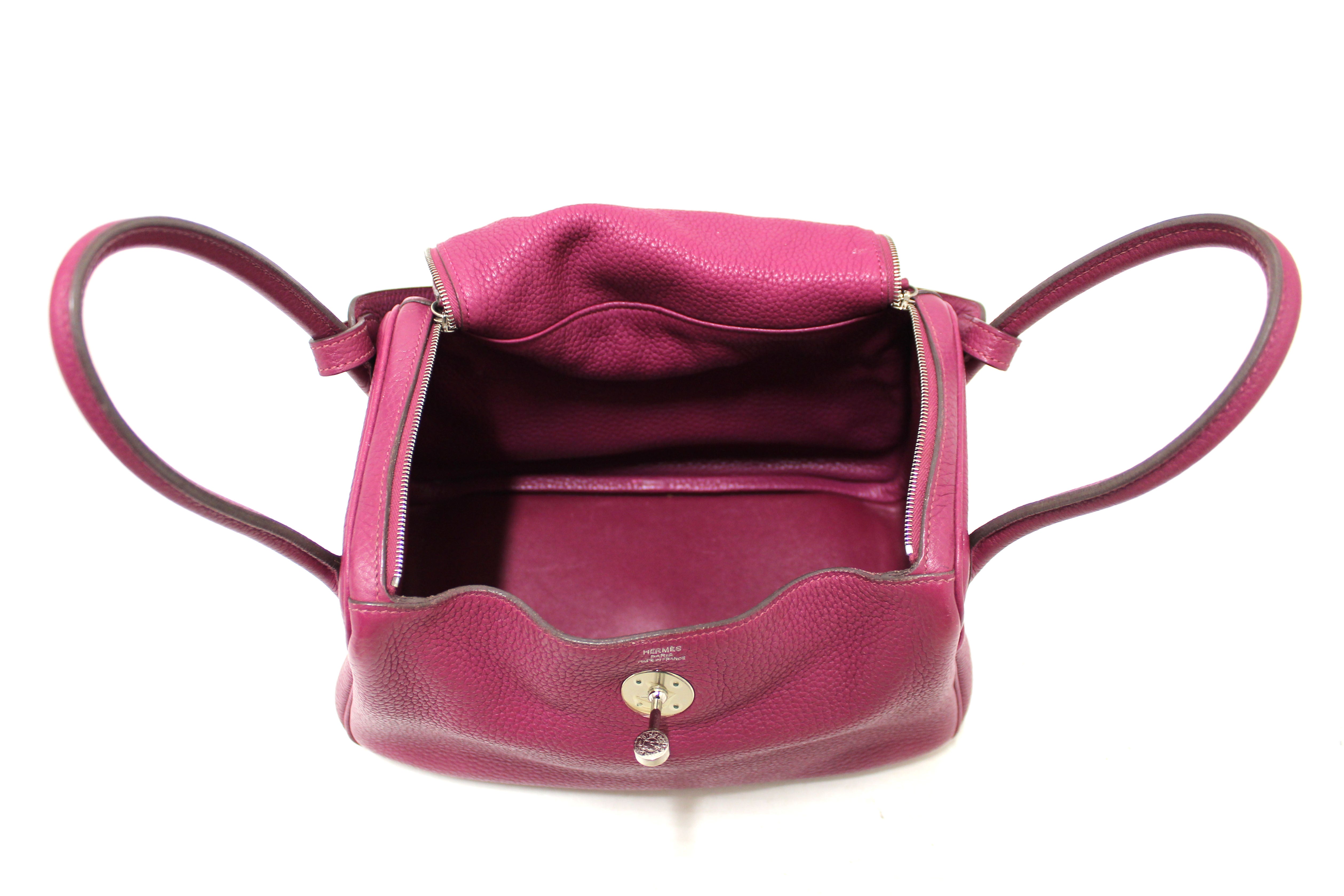 Authentic Hermes Rose Purple Togo Leather Lindy 26 Handbag & Shoulder Bag - Luxury Designer Purse for Women, Perfect for Work, Travel & Special Occasions