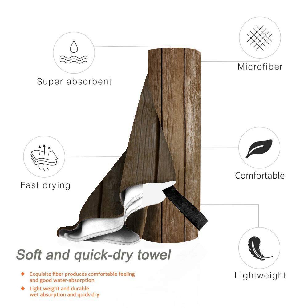Quick Dry Hand Towel - Rustic Old Barn Wood Design - 15x31 Inch Bath & Kitchen Towel for Decorative Use - Perfect for Bathrooms, Kitchens, and Farmhouse Style Homes