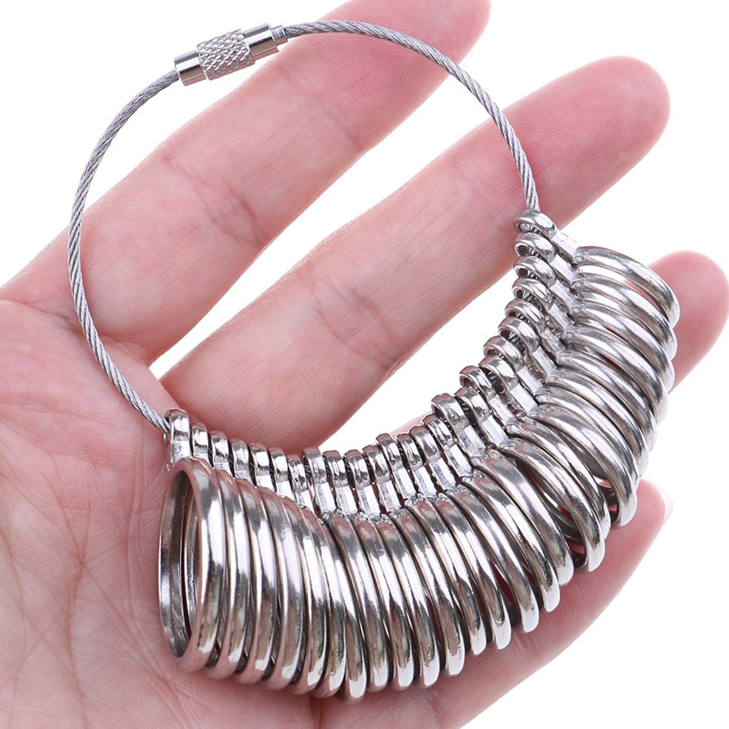 Stainless Steel Ring Sizer Gauge Set (Sizes 0-13) - Professional Finger Ring Measuring Tool with Adjustable Belt for Accurate Jewelry Sizing - Perfect for Jewelers, Engagements & Wedding Ring Fitting