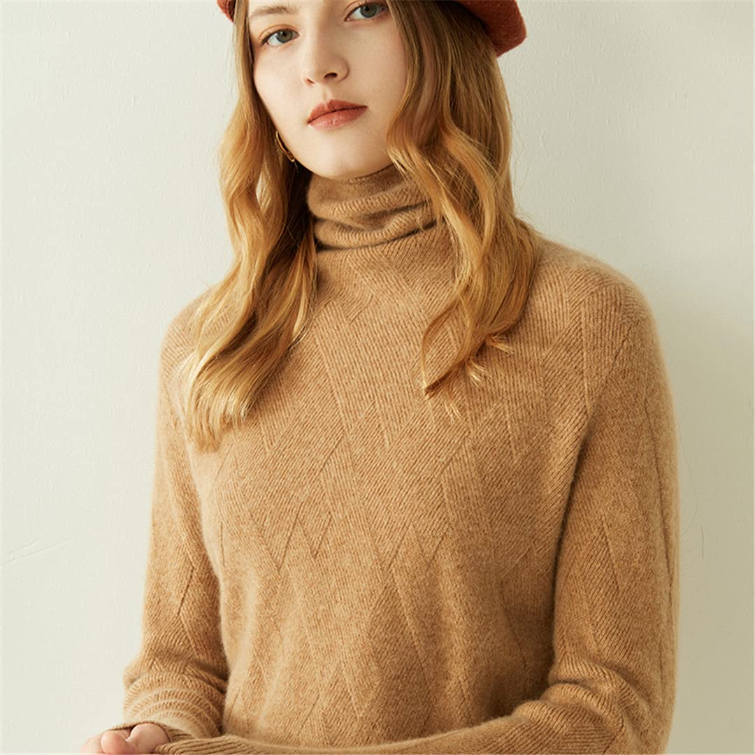 100% Cashmere Women's Turtleneck Sweater - Soft Winter Pullover Knit Jumper | Warm Wool Sweater for Women | Perfect for Autumn & Winter Fashion, Office Wear & Casual Outfits