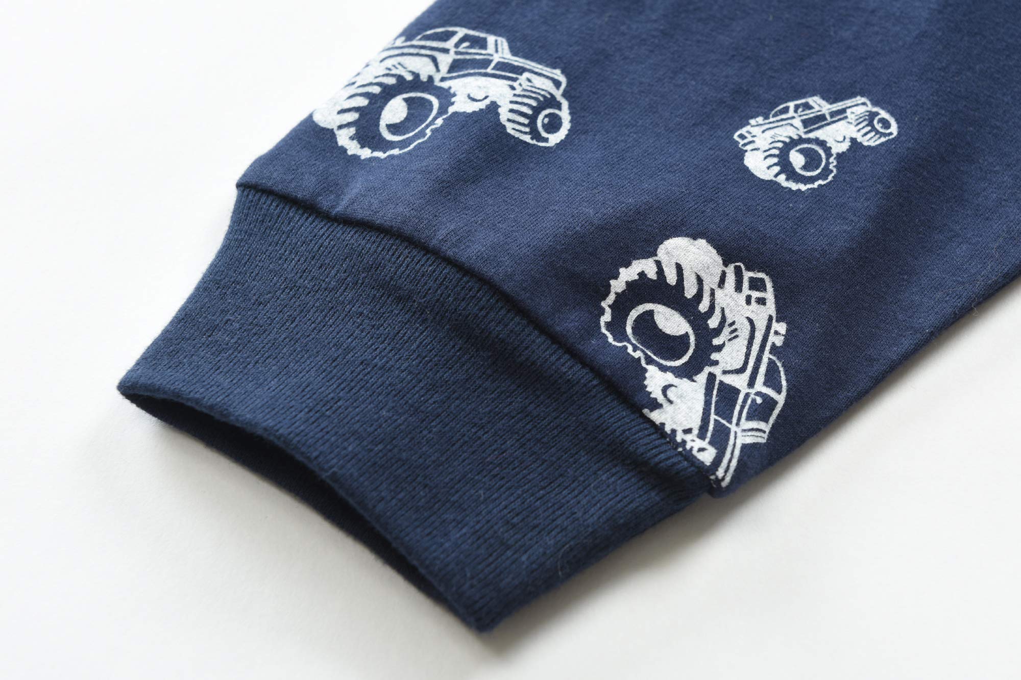 Little Hand Toddler Boys Pajama Set - Soft Cotton Monster Truck & Planets Print Sleepwear with Long Sleeves - Excavator Themed PJs for Kids | Perfect for Bedtime, Lounging & Sleepovers