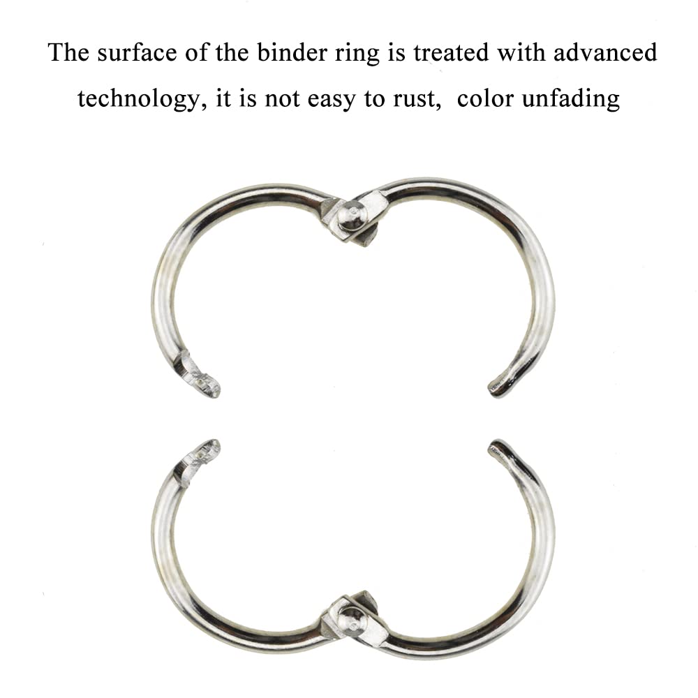 HAHIYO 1 Inch Metal Binder Rings - 70Pcs Silver Key Rings for Index Cards & Paper Organization