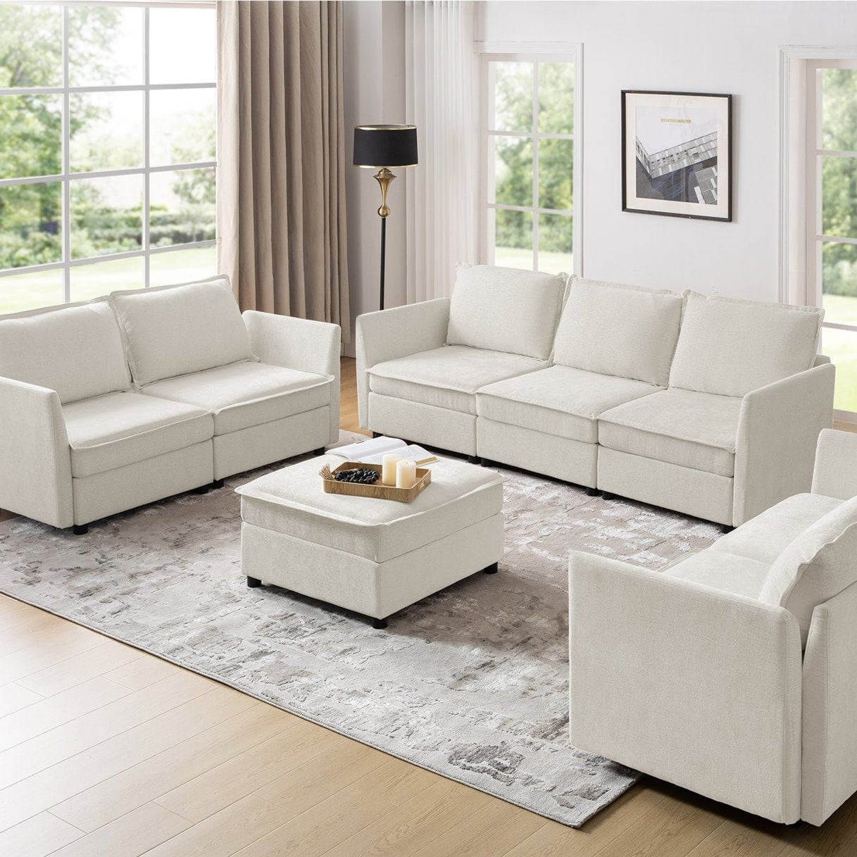 Harmetrix Oversized Soft Sectional Couch with Storage | Modern L-Shaped Sofa Bed with Hidden Compartment | Perfect for Living Room, Family Room & Small Spaces