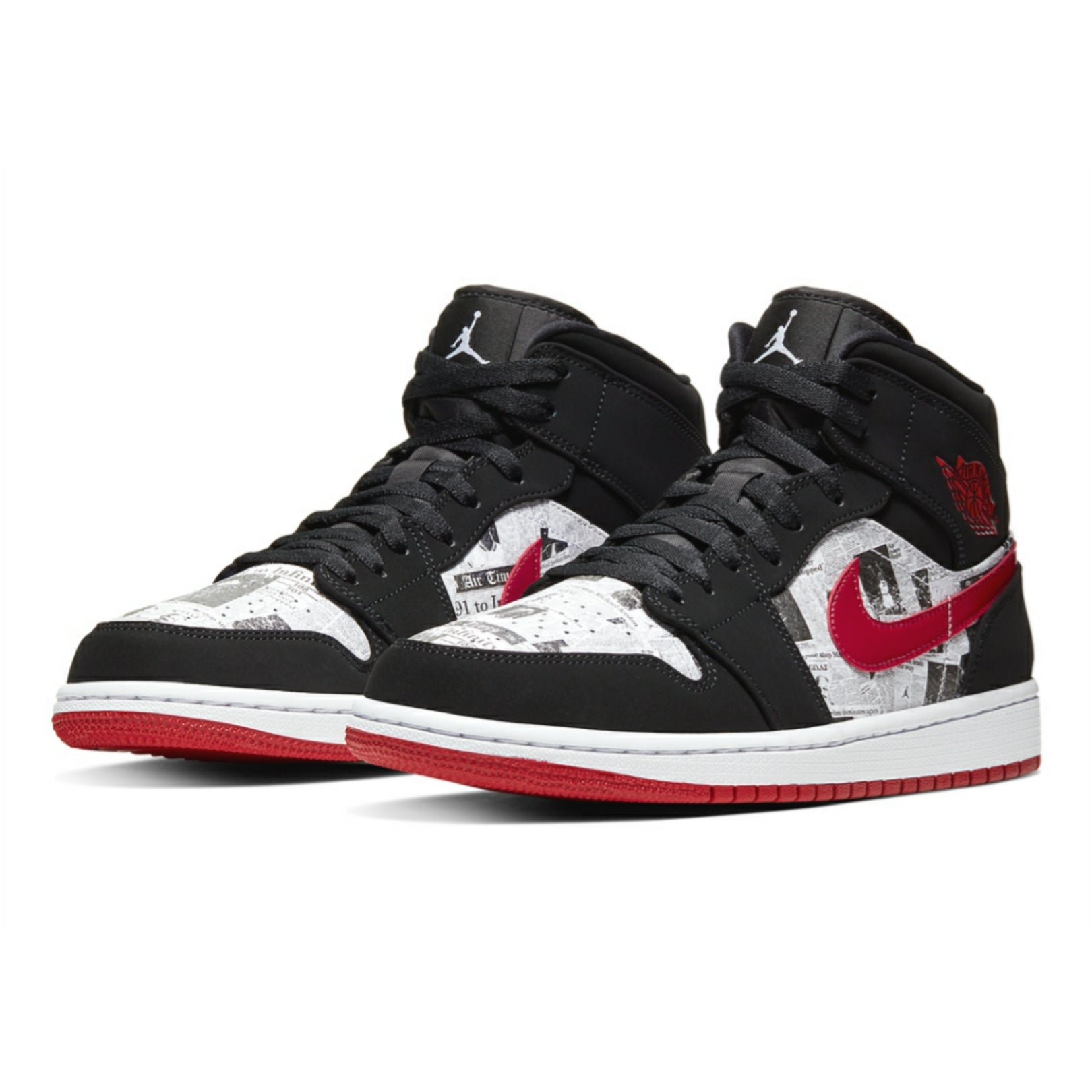Air Jordan 1 Mid 'Newspaper Air Times' Basketball Shoes - Retro Style Sneakers for Men & Women | Perfect for Streetwear, Casual Outfits & Sneaker Collectors