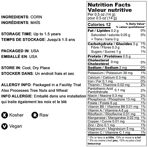 Food to Live Super Sweet Corn Kernels, 4 Pounds – Freeze-Dried, Raw, Kosher, Vegan, Bulk, No Sugar Added, High in Fiber & Vitamin C | Crunchy Healthy Snack for Salads, Soups, Tacos, Stews | Perfect for Camping, Emergency Food Storage & Vegan Recipes
