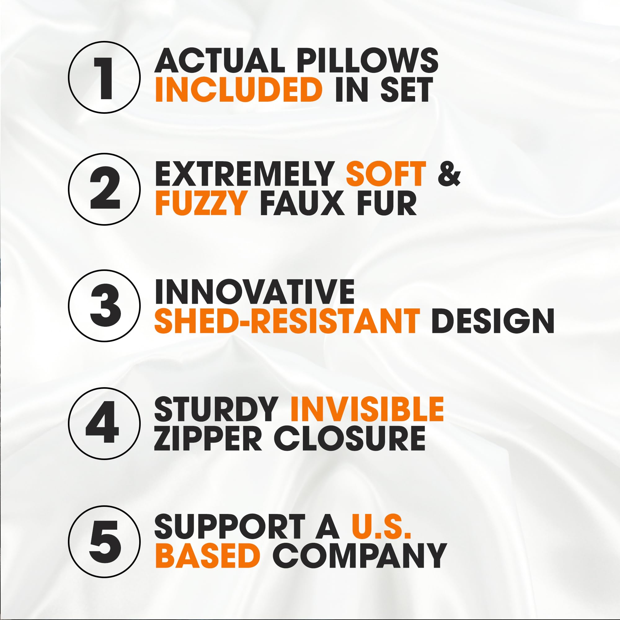 Cheer Collection Faux Fur Throw Pillows Set of 2 - 22x22 Inch Soft Grey Decorative Couch & Bed Pillows for Living Room & Bedroom Aesthetic - Cozy Home Decor for Sofa, Sectional & Dorm Room