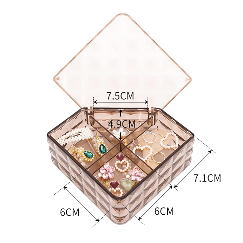 2-Layer Clear Jewelry Box Organizer - Portable Jewelry Storage Case for Rings, Earrings & Accessories - Perfect Travel Jewelry Holder for Women & Girls - Great for Home, Travel & Gift Giving