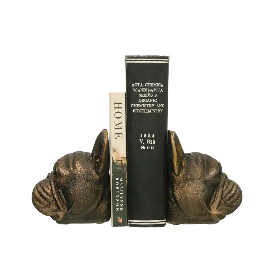 French Bulldog Bookends - Heavy Duty Bookends for Shelves, Decorative Book Holder for Home & Office - Perfect for Organizing Books, Magazines, and Documents