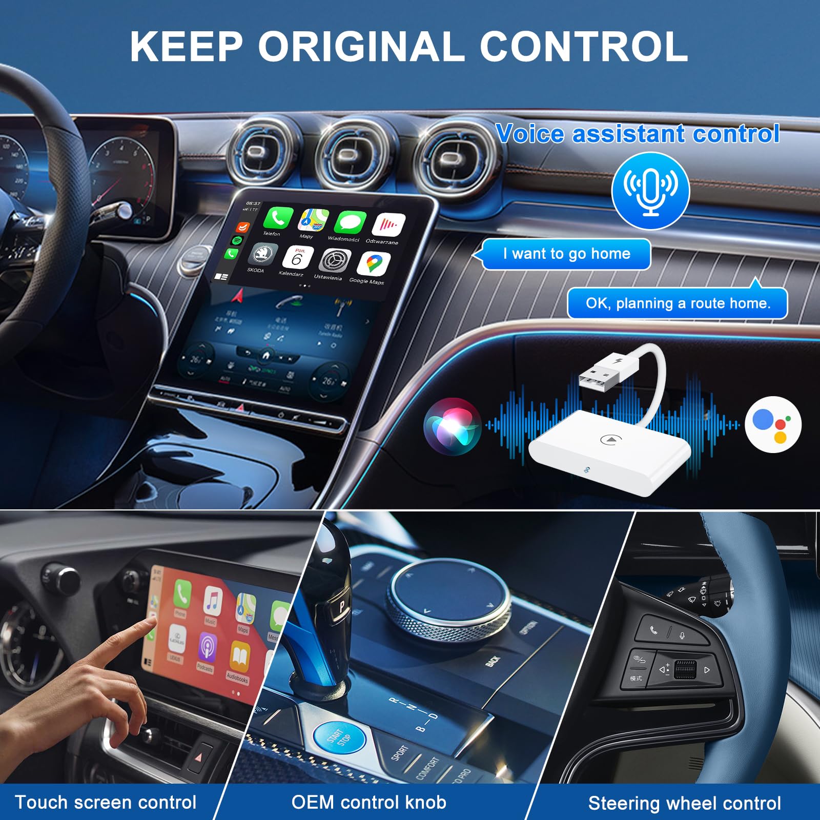 Wireless CarPlay Adapter for iPhone - Convert Wired to Wireless CarPlay for Audi, VW, Skoda, Hyundai, Volvo, Renault - iOS 13+ & 5GHz WiFi Support - Perfect for Hands-Free Driving & Seamless Music Streaming