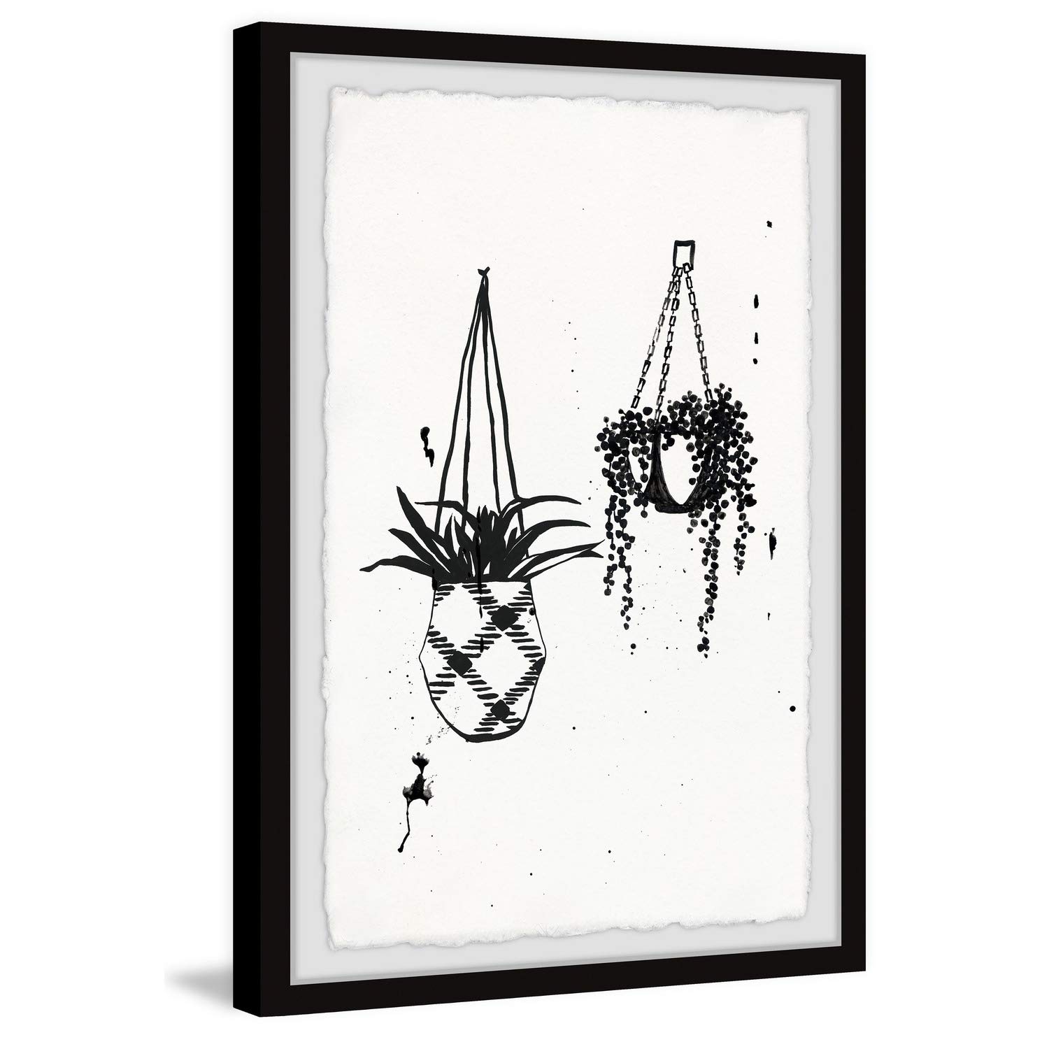 **Marmont Hill Handmade Hanging Plants Framed Print Wall Art - 20
