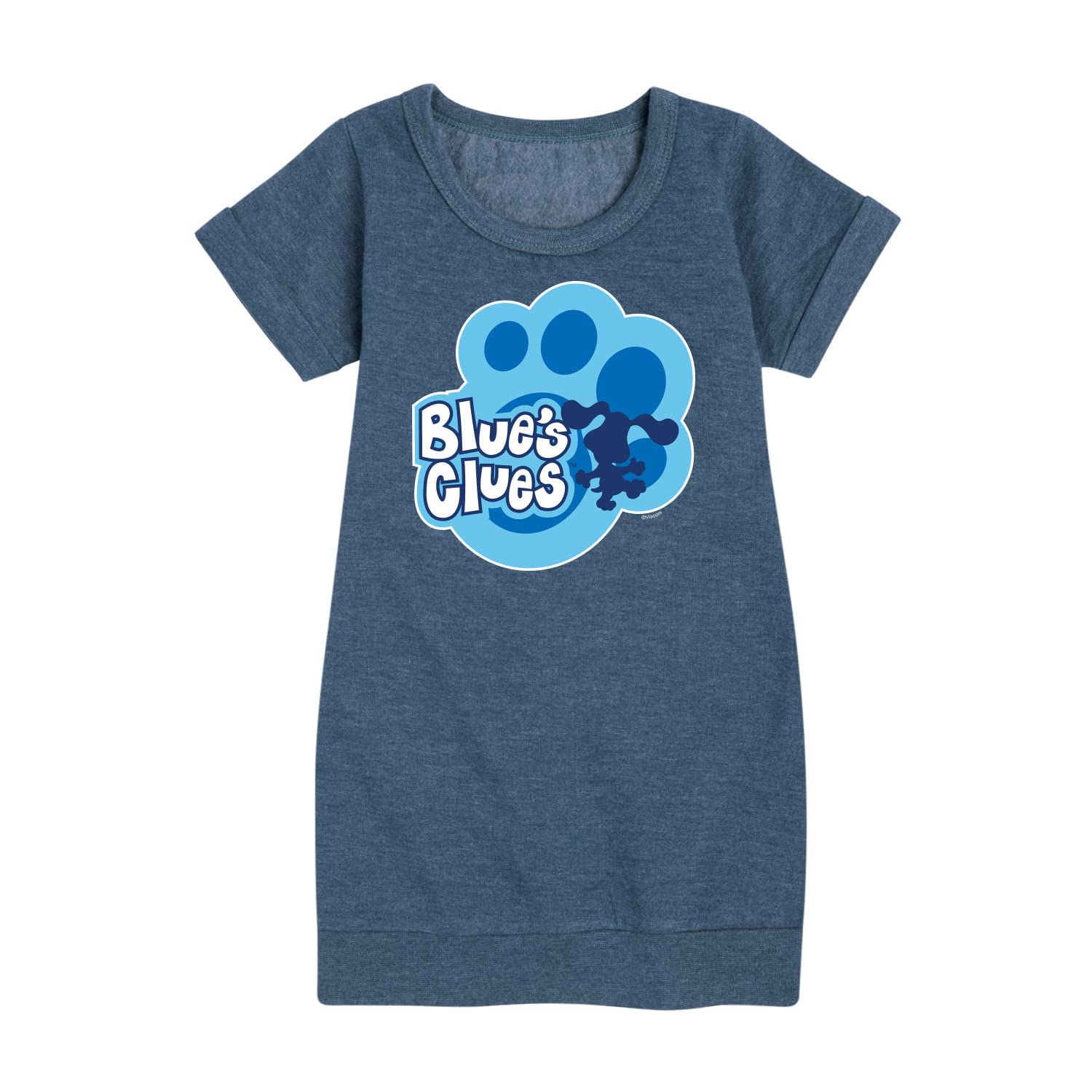 HYBRID APPAREL Blue Clues & You! Fleece Dress for Toddler & Youth Girls - Soft Paw Logo Design - Cozy Winter Outfit for Playdates & Preschool