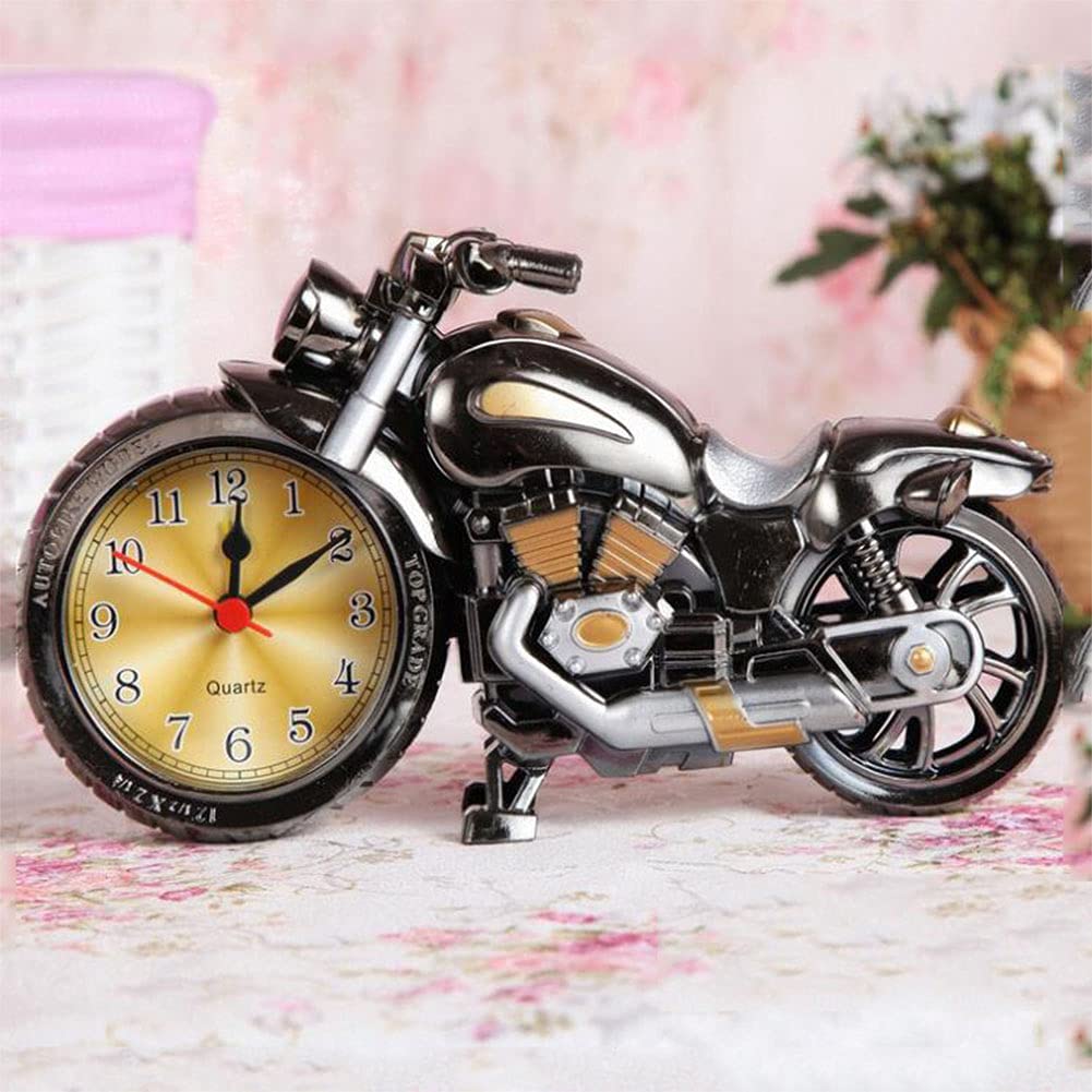 Vintage Mini Motorcycle Alarm Clock - Desktop Decor for Home & Office