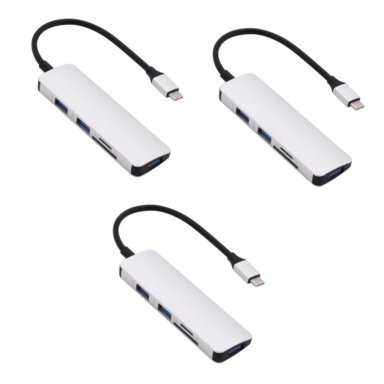 Homoyoyo 3-Pack USB C Hub with 5-in-1 Multi-Port Adapter - USB 3.0, USB-C Reader, Ethernet Port, USB A Hub for Laptop, MacBook, PC - Perfect for Home Office, Travel & Remote Work