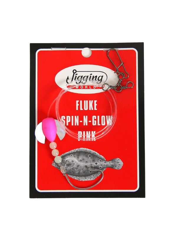 Jigging World Fluke Rigs with Spin & Glow - Premium Saltwater Fishing Lures for Fluke, Flounder & Sea Bass - Perfect for Offshore & Inshore Fishing Trips
