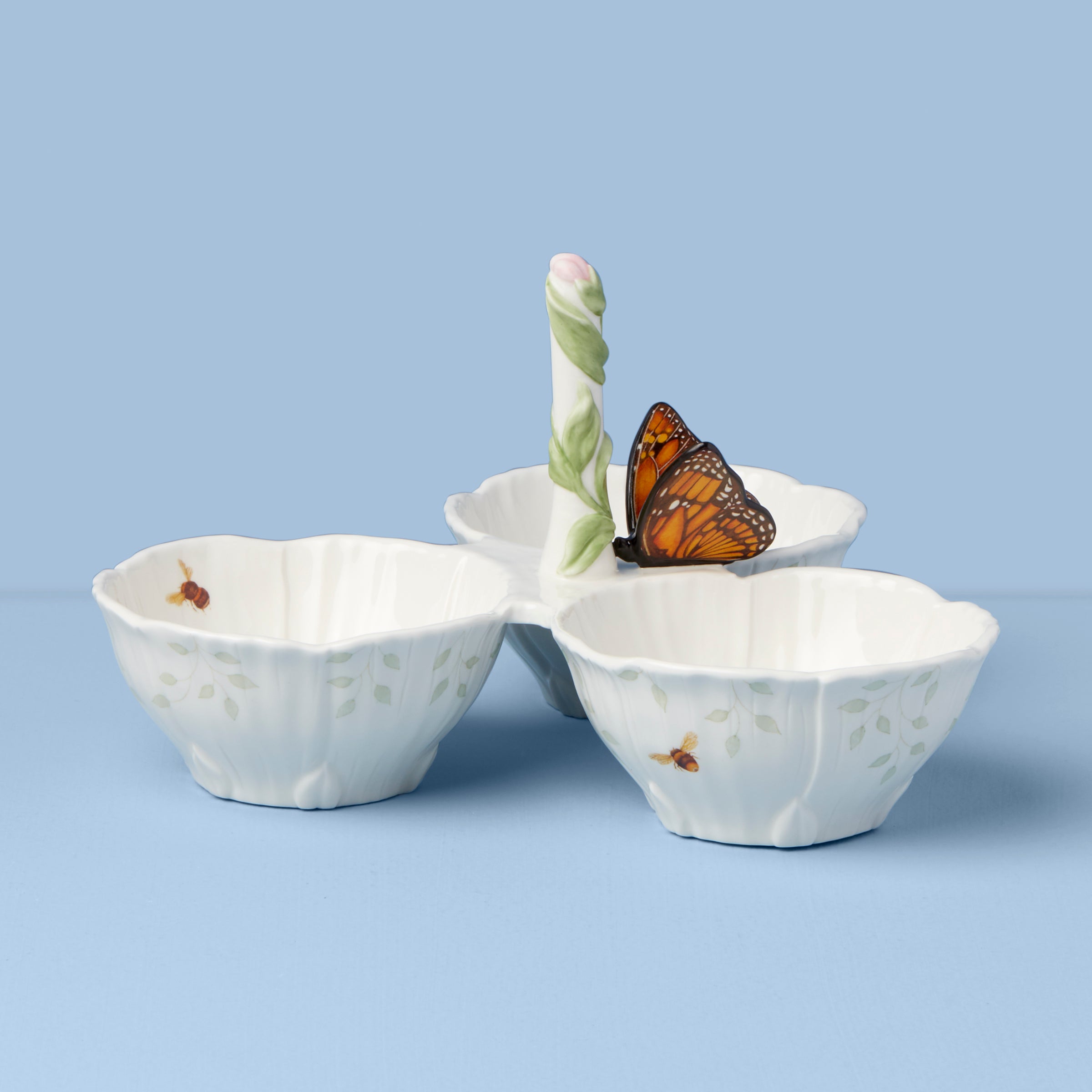 Butterfly Meadow Floral 3-Tier Serving Tray - Elegant Dessert Display Stand for Parties, Weddings, and Afternoon Tea