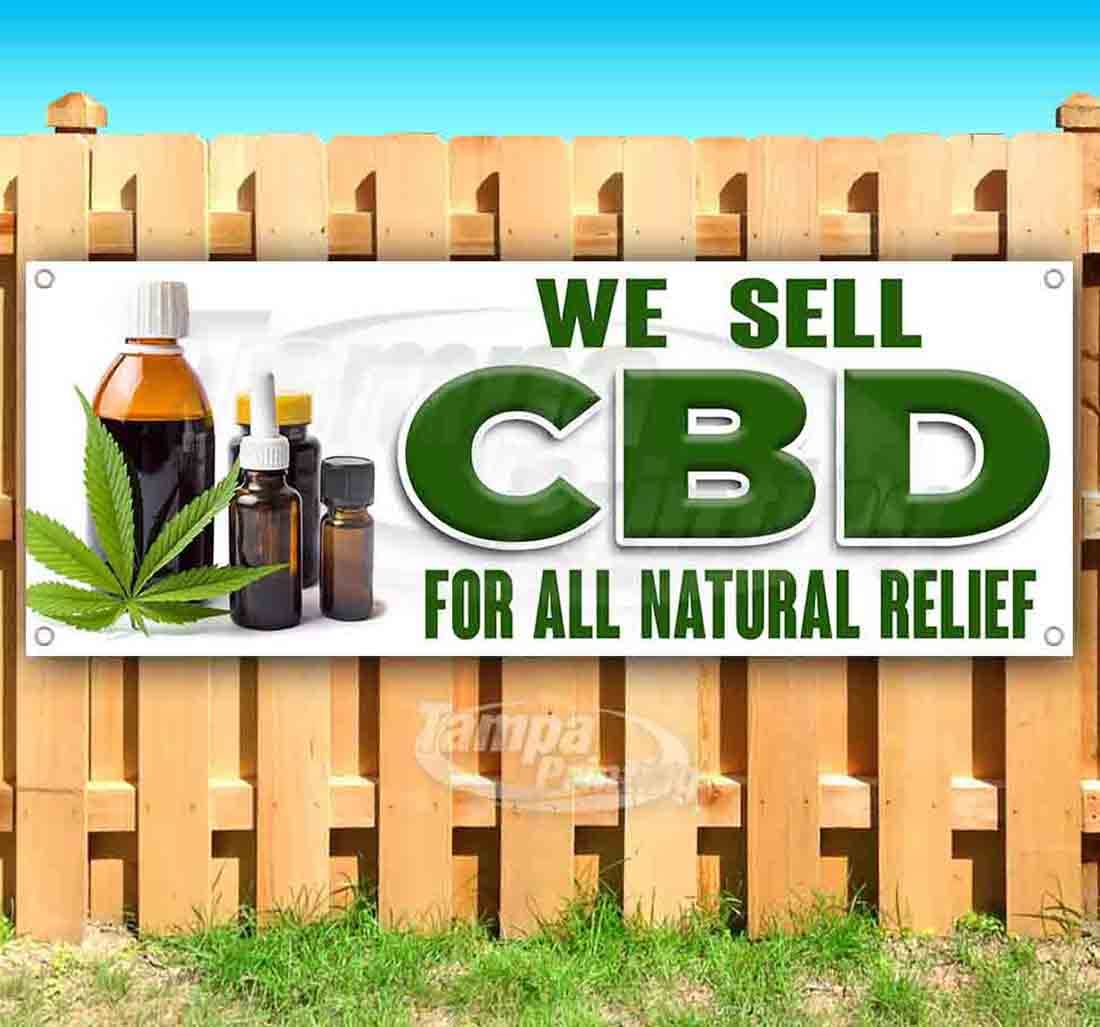 Premium 13 oz All-Natural CBD Oil for Pain Relief & Stress | Heavy-Duty Vinyl Banner with Metal Grommets | Perfect for Trade Shows, Retail Displays & Outdoor Advertising