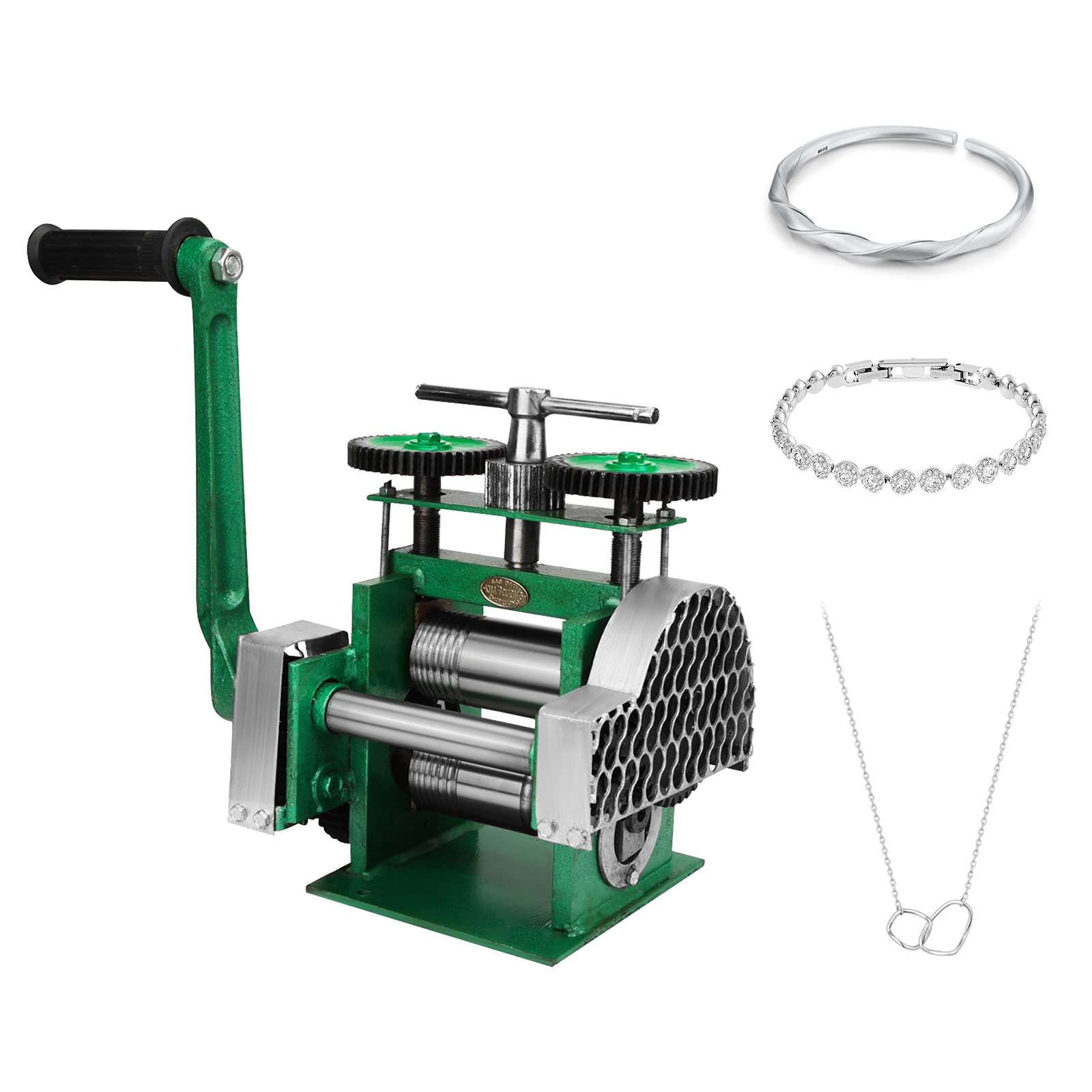 BEAMNOVA Upgraded Manual Rolling Mill Machine for Jewelry Making - Hand Crank Metal Press Tool for Goldsmiths & DIY Crafting | Perfect for Metal Sheet Rolling, Wire Flattening & Jewelry Design