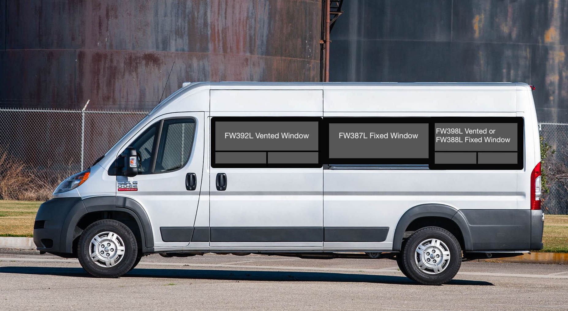CRL Ram ProMaster 159EXT Driver Side Rear Quarter Panel Fixed Window FW388L - Replacement Auto Glass for Van & RV - Perfect for Fleet Vehicles, Delivery Trucks, and Camper Conversions