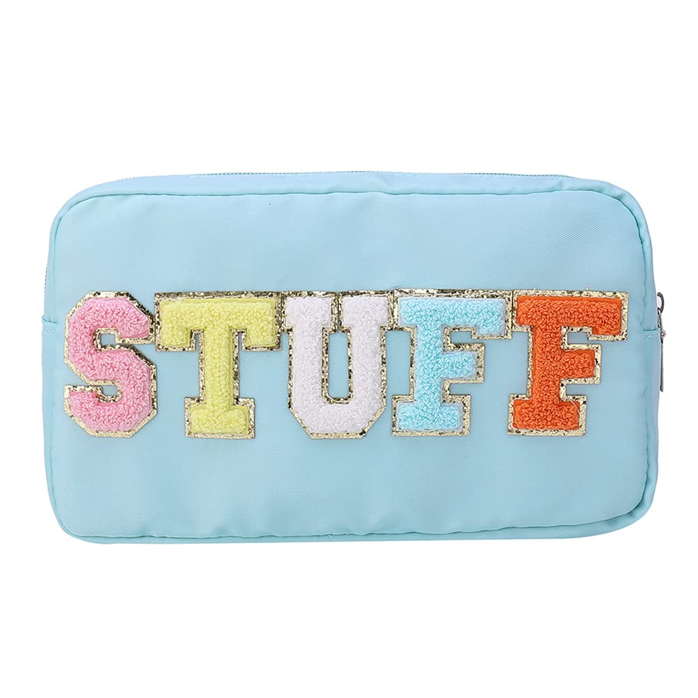 Preppy Makeup Bag - Nylon Cosmetic Organizer for Skincare & Travel
