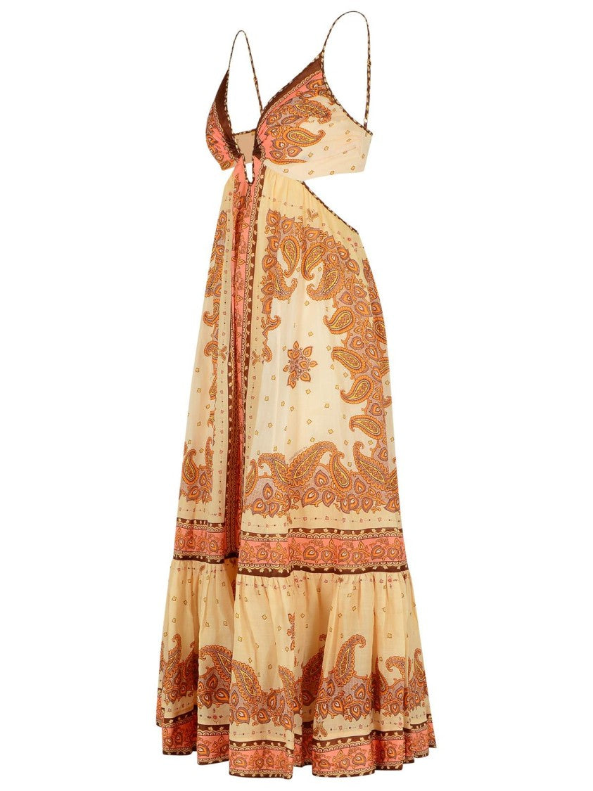 Maxine Orange Cotton Dress - Women's Summer Casual Flowy Dress for Beach, Vacation & Everyday Wear