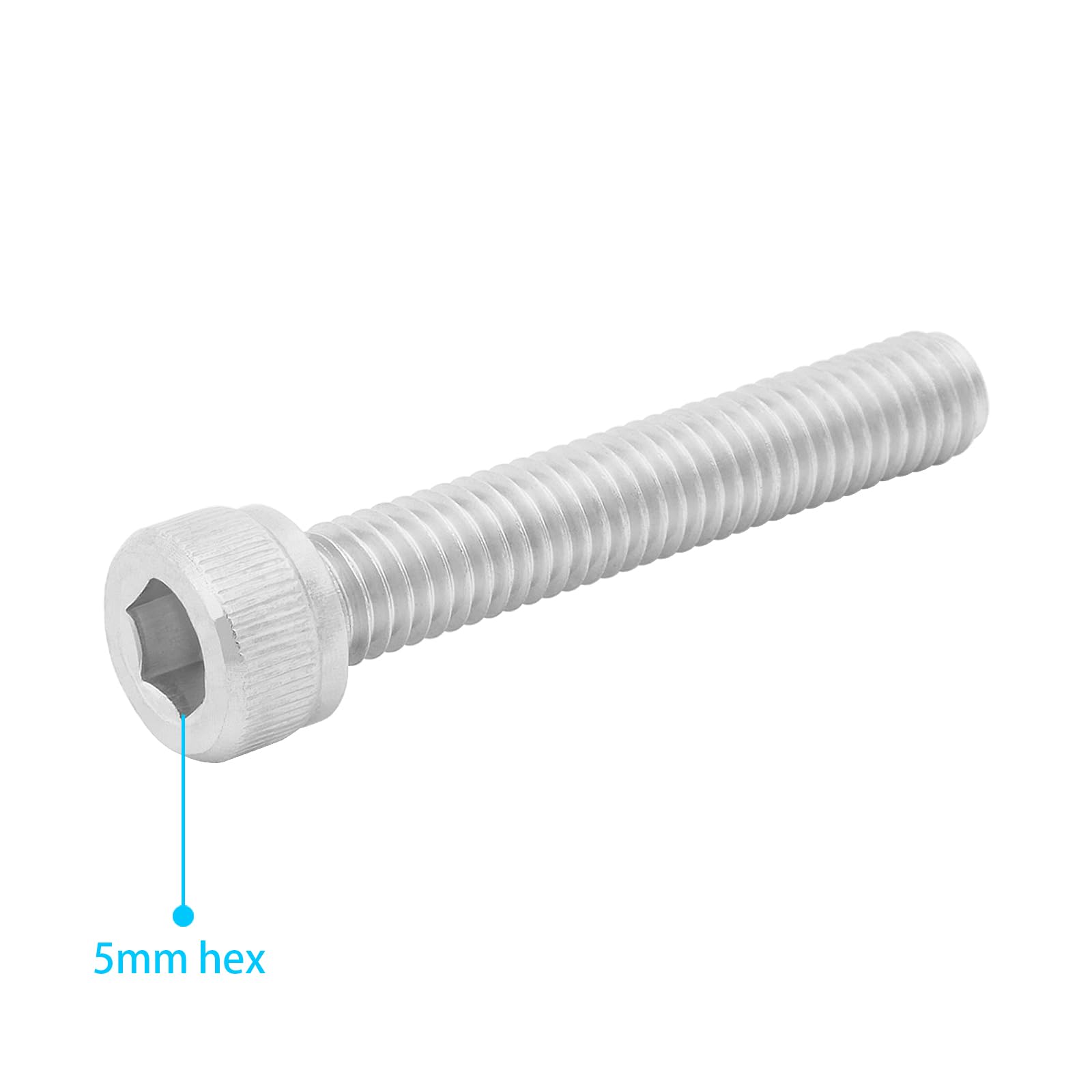 5PCS M6x35mm Stainless Steel Hex Socket Bike Stem Top Cap Bolts - Durable MTB Cycling Screw Accessories for Bicycle Headset Repair & Maintenance | Perfect for Mountain Bike, Road Bike & Commuter Bike Upgrades