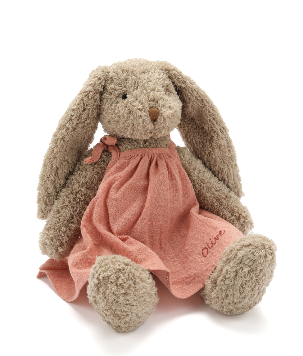 Personalized Mrs Honey Bunny Pink Plush Toy - Custom Name Gift for Easter, Baby Shower & Nursery Decor