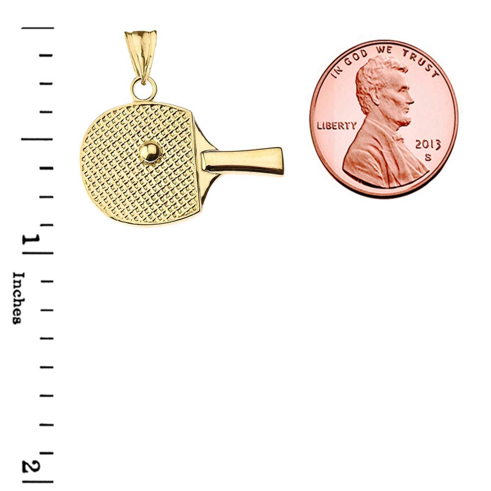 14K Yellow Gold Tennis Racket and Ball Charm Pendant Necklace for Women - Elegant Sports Jewelry Gift for Athletes, Tennis Lovers, and Graduation