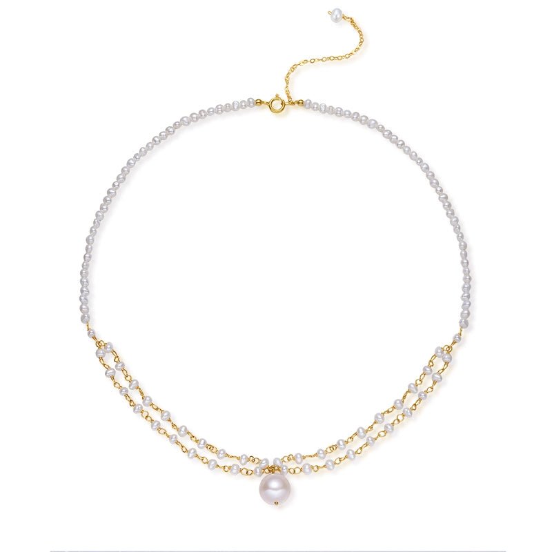 COCOKIM Embellished Double Layer Pendant Necklace for Women - Elegant Layered Chain Jewelry for Party, Wedding & Everyday Wear