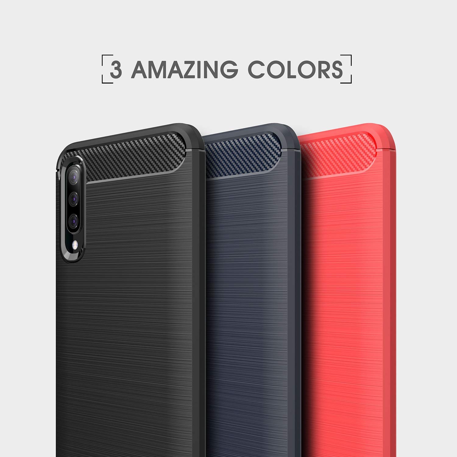Premium Carbon Fiber Phone Case for Samsung Galaxy A50 / A50s / A30s - Slim Protective Cover with Shock Absorption - Perfect for Work, Travel & Outdoor Activities (Black)