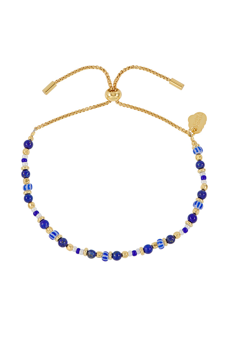 Blue Mixed Glass Amelia Bracelet - Elegant Handmade Beaded Bracelet for Women - Perfect for Casual Wear, Parties & Gifts
