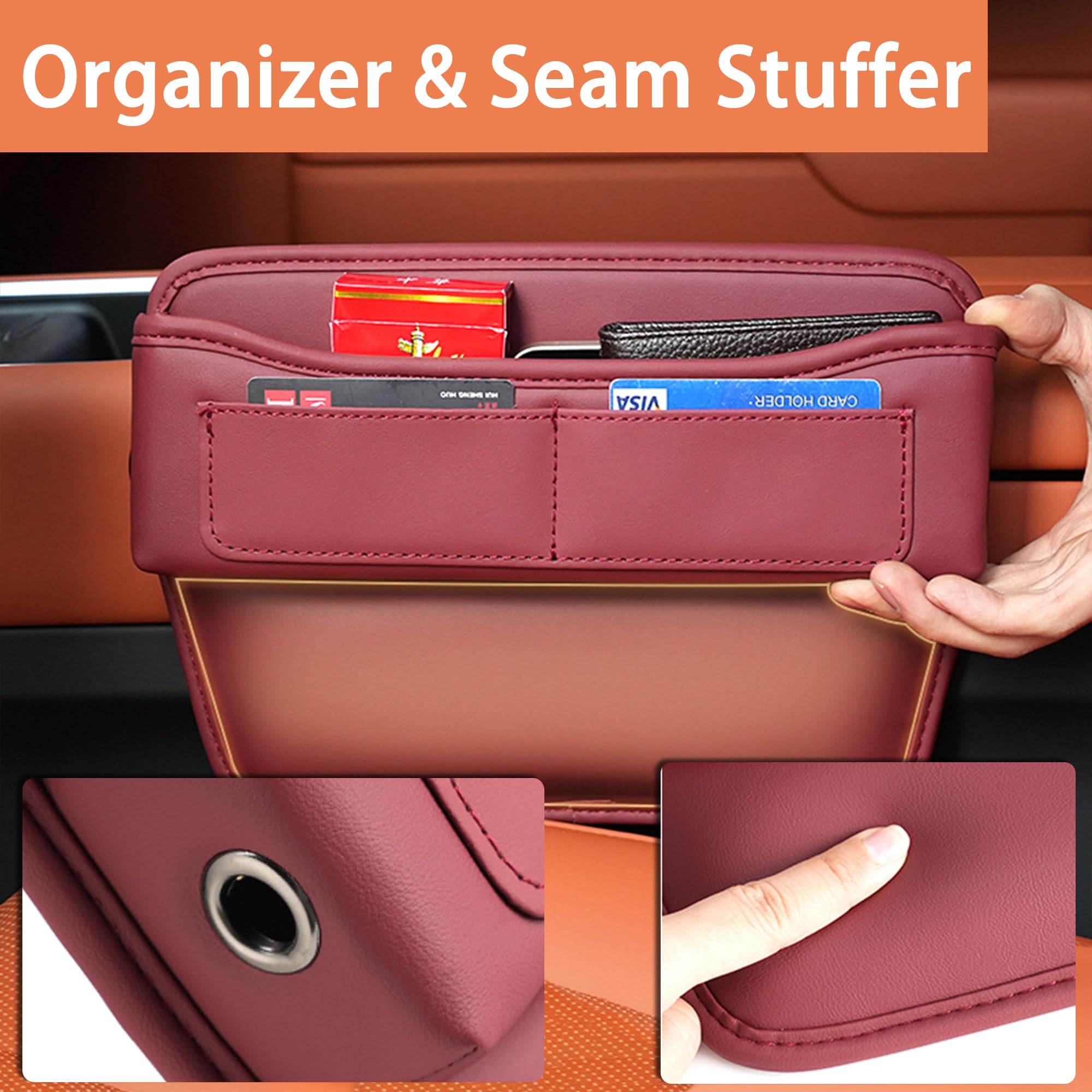 Car Seat Gap Filler Organizer - 2 Pack Adjustable Front Seat Storage for Phone, Glasses, Keys & Cards (Grey) | Perfect for Road Trips, Commuting & Keeping Your Car Neat
