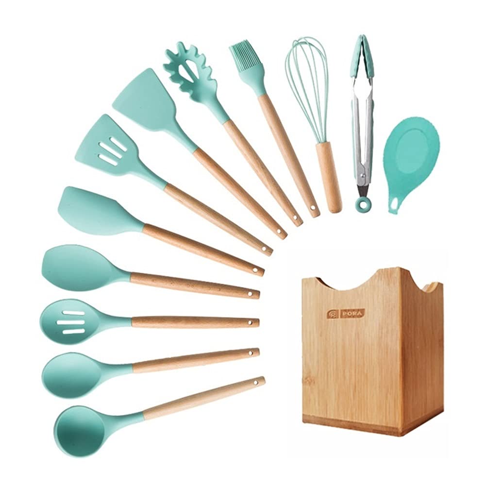 Non-Stick Silicone Kitchen Utensil Set - 5-Piece Heat-Resistant Cooking Tools with Spatula, Spoon & More (Pink) - Perfect for Baking, Frying & Everyday Cooking