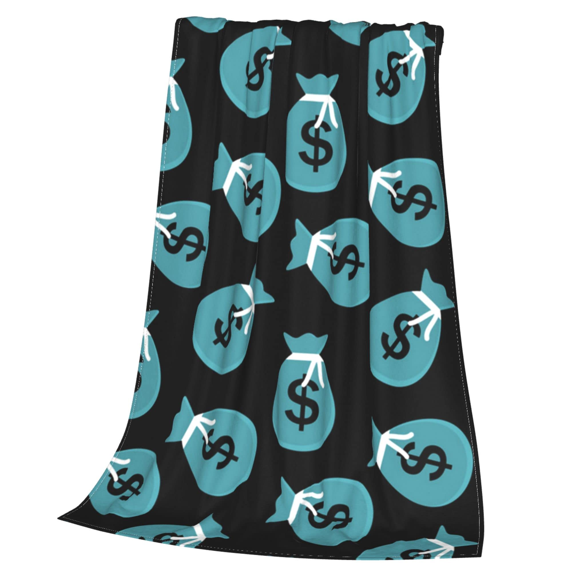 Lightweight Flannel Throw Blanket - Summer Cooling Fleece Blanket with Money Coin Pattern - Small to King Size for Couch, Bed, Sofa & Chair - Perfect for Lounging, Picnics and Travel