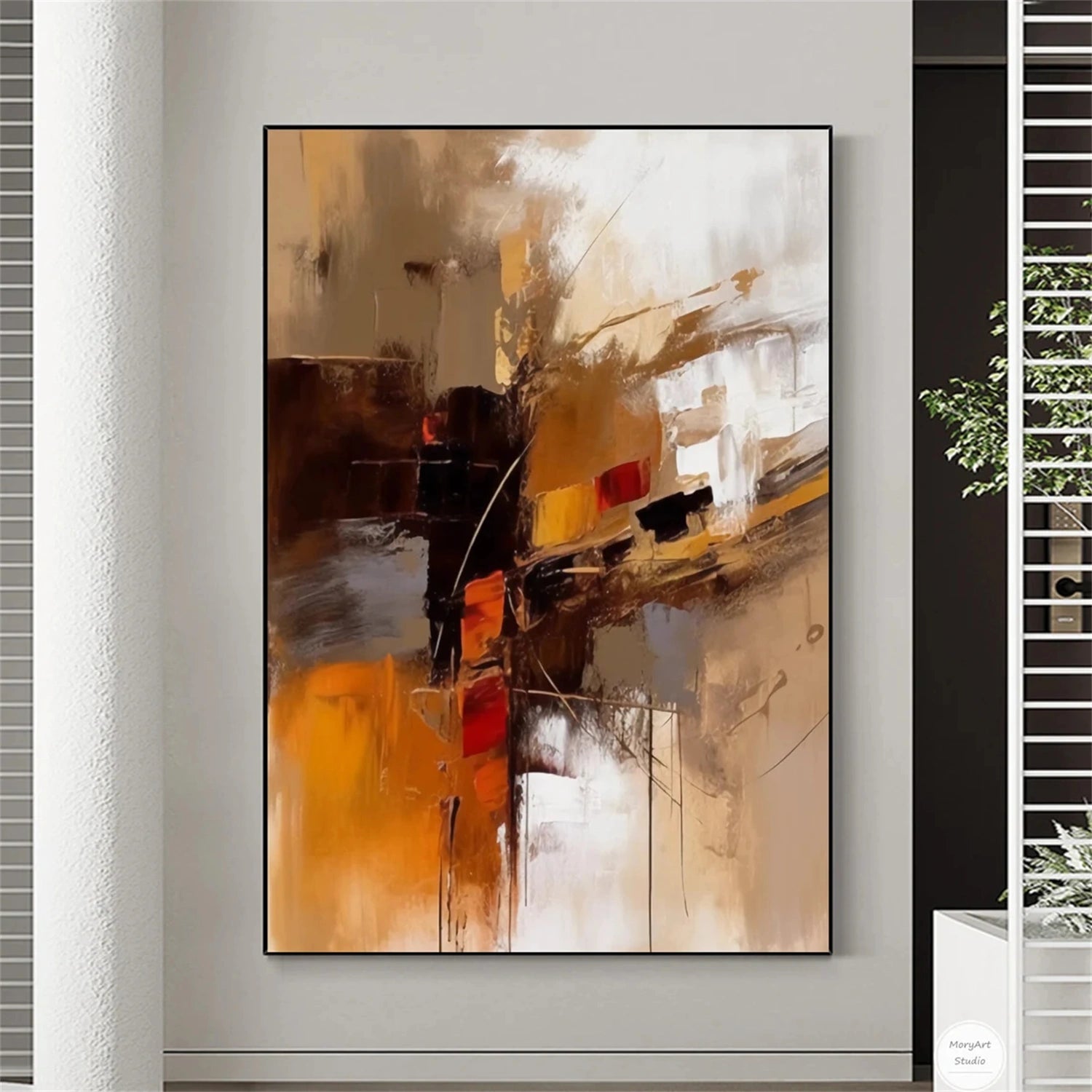 Abstract Painting #AB 262 - Modern Wall Art Decor for Living Room, Bedroom & Office - Handmade Canvas Artwork