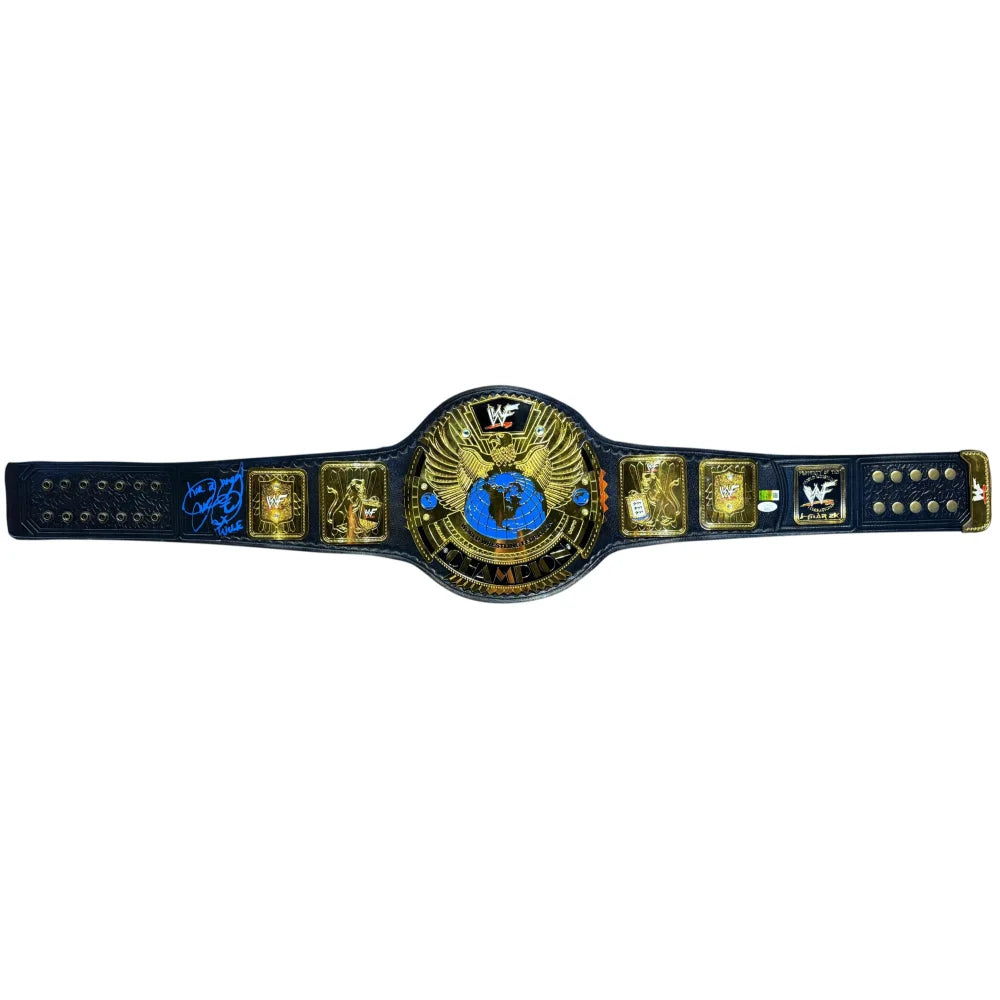 Authentic Mick Foley Autographed WWE WWF Attitude Era Championship Belt - Signed with JSA COA & Personal Inscription - Perfect for Wrestling Memorabilia Collectors & Display