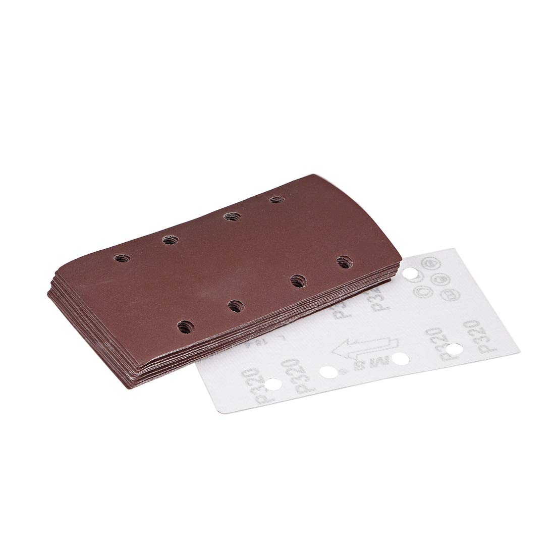 320-Grit Hook and Loop Sanding Sheets - 8-Hole Wet/Dry Aluminum Oxide Sandpaper 7.3