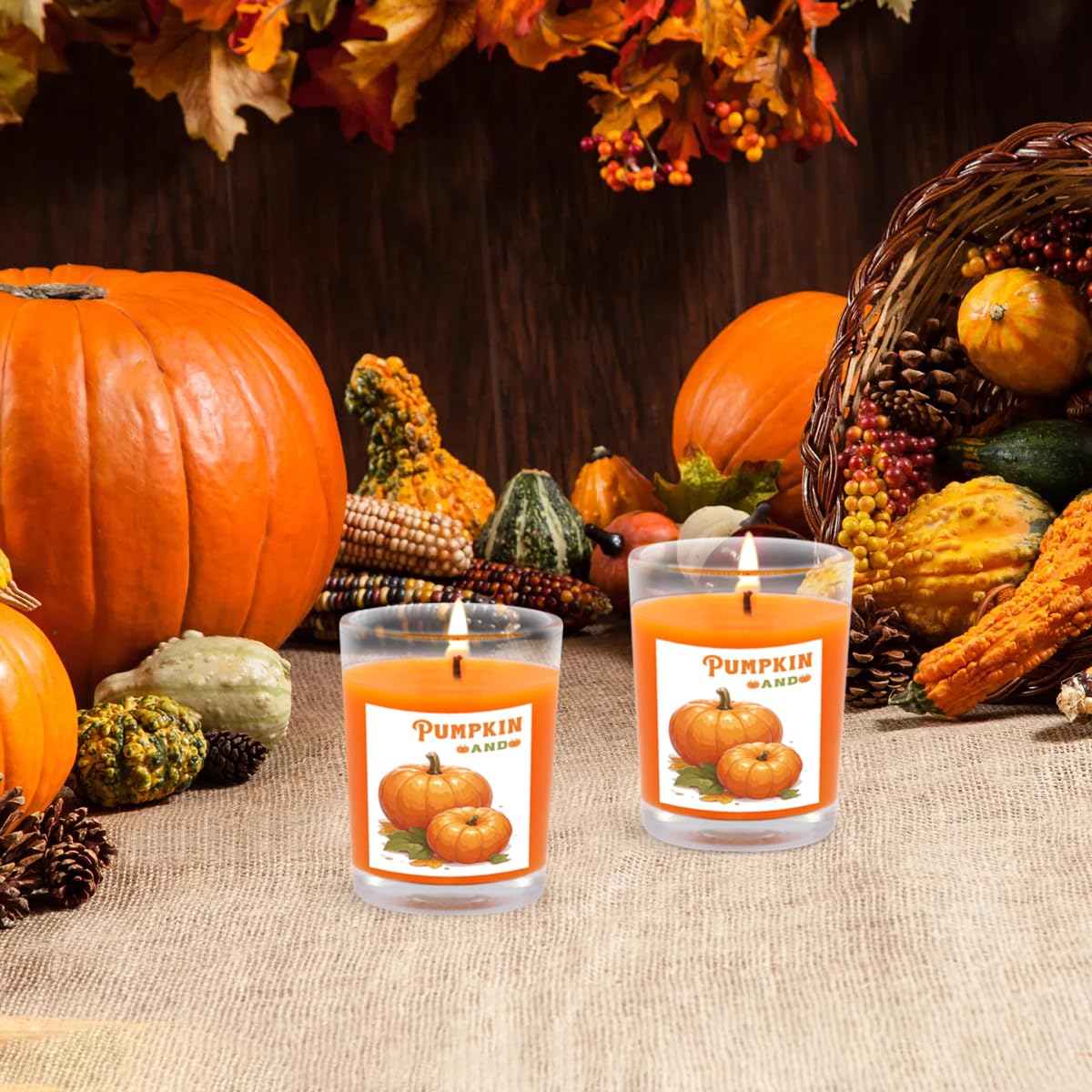 12 Pack Pumpkin Spice Scented Candles - Natural Soy Wax Autumn Votive Candles in Clear Glass, Orange Fall Harvest Decor for Halloween, Thanksgiving, Home & Table Centerpiece | Perfect for Cozy Evenings, Seasonal Celebrations & Festive Ambiance