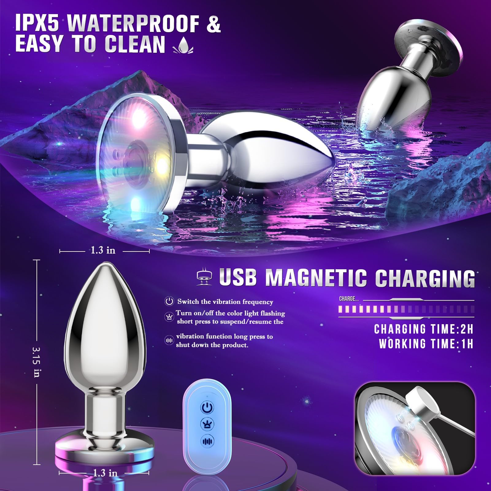 Vibrating Butt Plug with Remote - 10 Modes for Couples & Solo Play