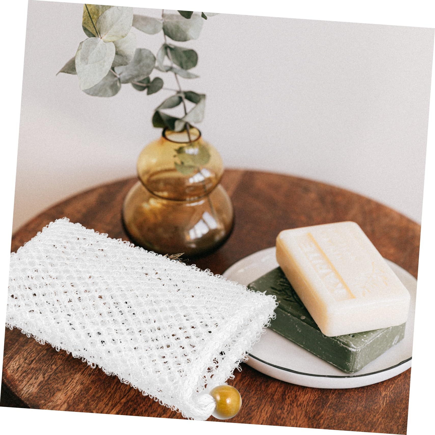 1pc Natural Nylon Soap Bag & Body Scrub Sponge - Mesh Soap Saver, Foaming Net & Bath Scrubber for Shower, Travel & Eco-Friendly Skincare Routine