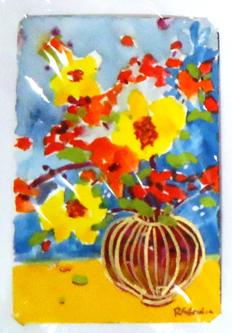 Ruth Formica Floral Still Life Painting Notecard - Elegant Botanical Art for Greeting Cards, Stationery & Home Decor