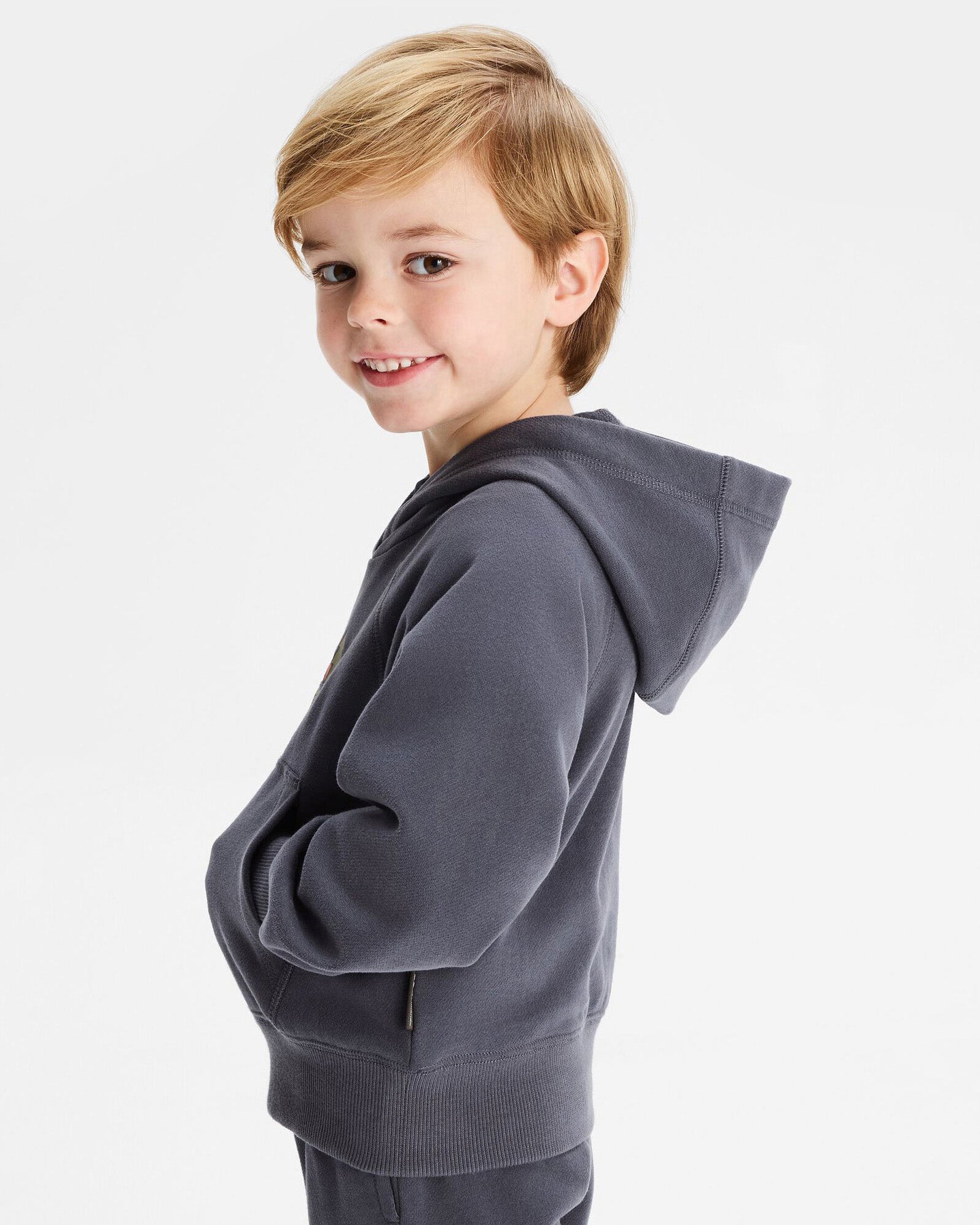 Retro Logo LT BB Hoodie for Kids - Mid Navy Blue | Stylish & Comfortable Pullover for School, Playdates & Outdoor Activities