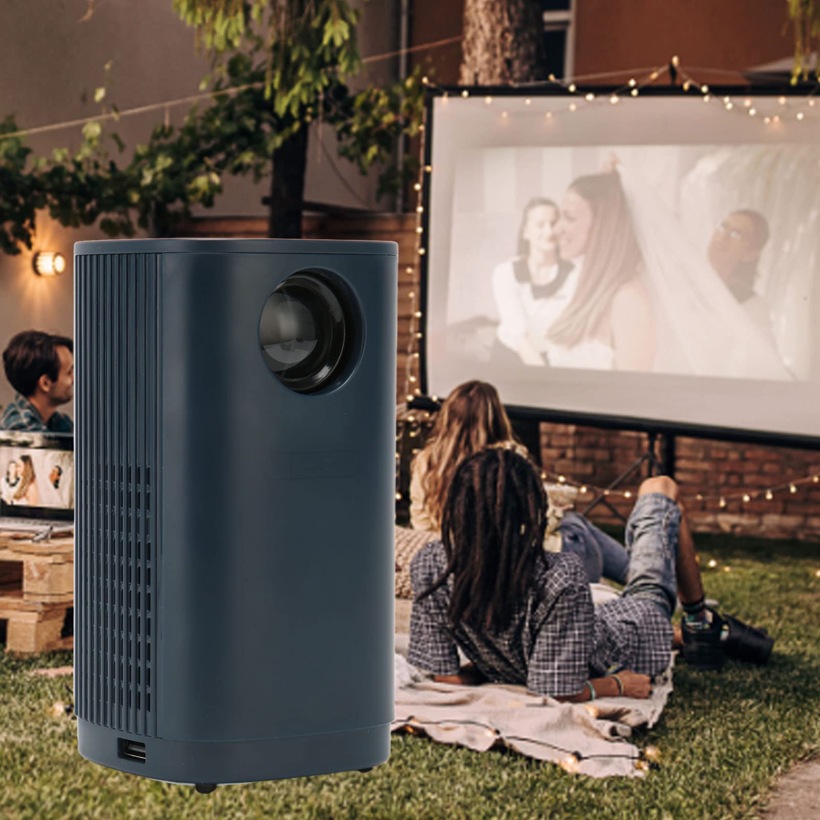 RajoNN Mini Projector - 100 Inch HD 1080P Wireless Portable Projector with Dual Speakers & AUX Interface (UK Plug) | Ideal for Home Theater, Outdoor Movies, Gaming, and Office Presentations