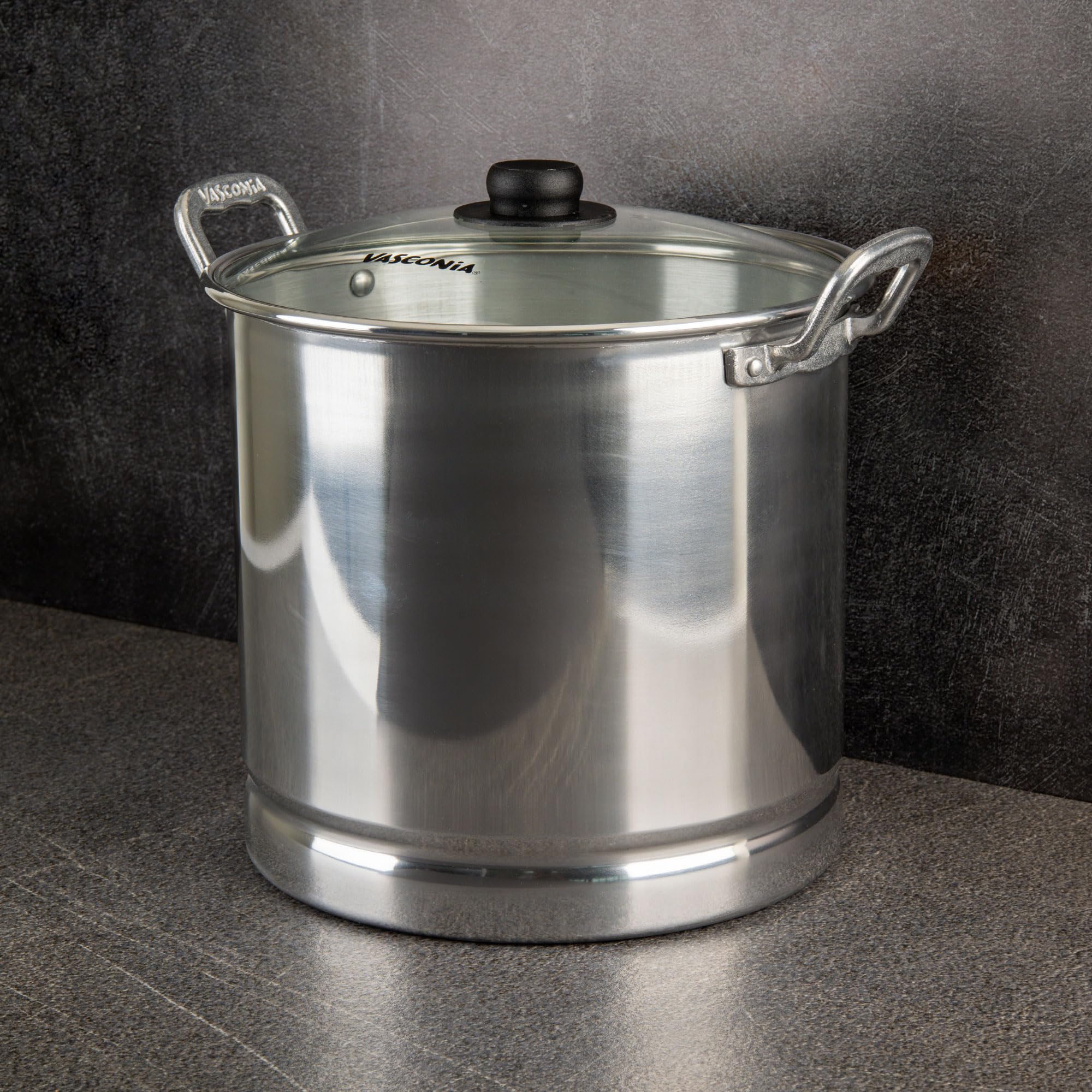 Vasconia 27.5-Quart Aluminum Steamer Pot with Tray & Glass Lid - Large Multi-Purpose Stock Pot for Tamales, Seafood, Vegetables, Soups - Stovetop Cooking Pot for Home & Restaurant Use - Hand Wash Only Kitchen Essential for Steam Cooking, Boiling & Meal Prep