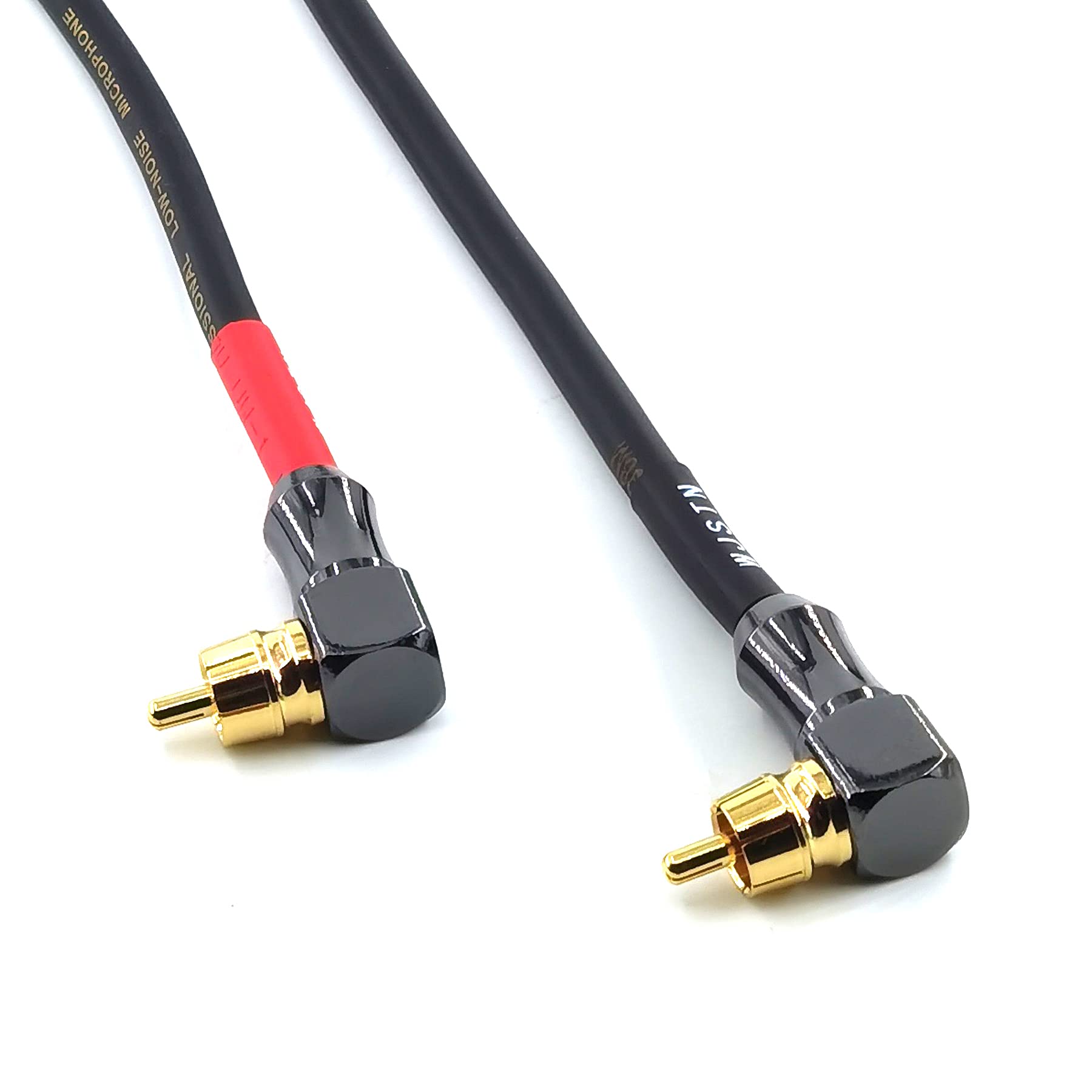 90 Degree Right Angle RCA Cable - 2 Pack 1.5FT Stereo Audio Cable for Home Theater, HDTV, Amplifiers & Hi-Fi Systems | Perfect for Space-Saving Behind TVs & Audio Equipment