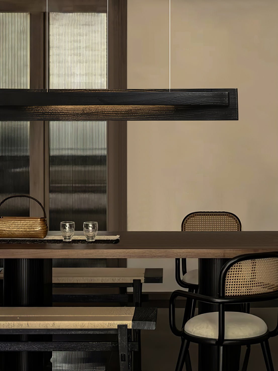Modern Lucien Linear Pendant Lamp - Sleek Minimalist LED Lighting Fixture for Dining Room, Kitchen Island & Living Room Decor