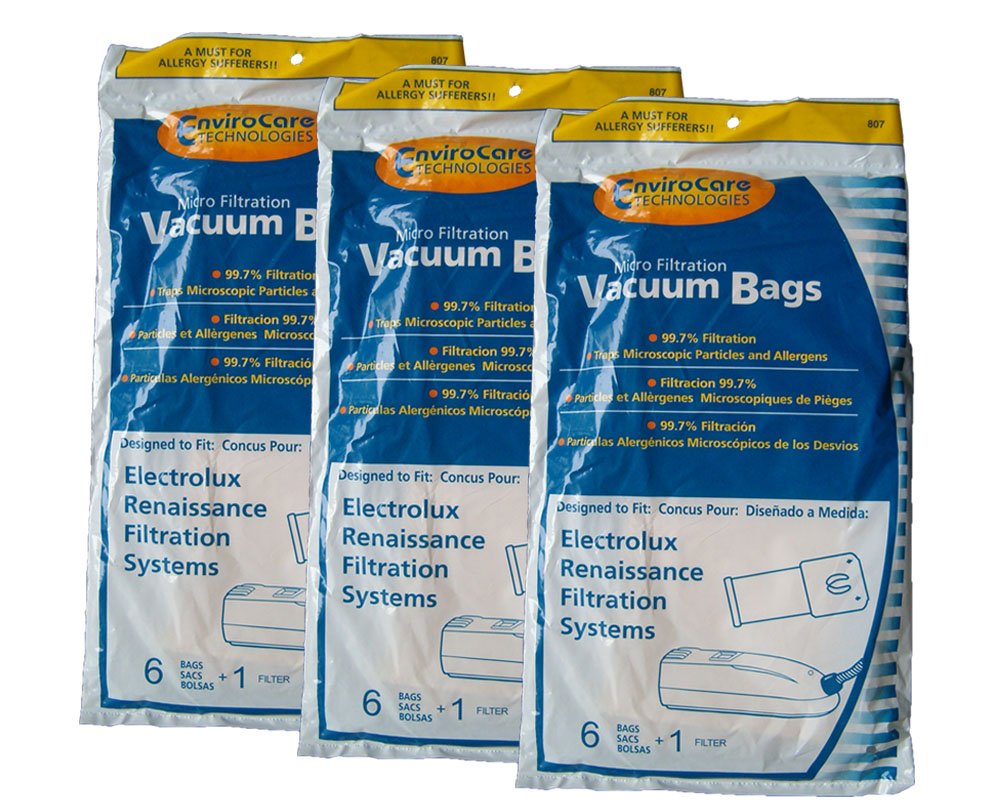 18 EnviroCare Replacement Vacuum Bags Compatible with Electrolux Renaissance Micro Filtration Style R + 3 HEPA Filters - Perfect for Pet Hair, Allergen Reduction & Deep Cleaning